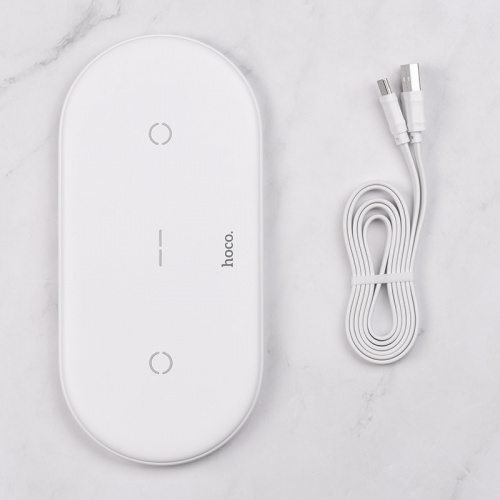 hoco-cw23-dual-power-wireless-fast-charger-wire-white