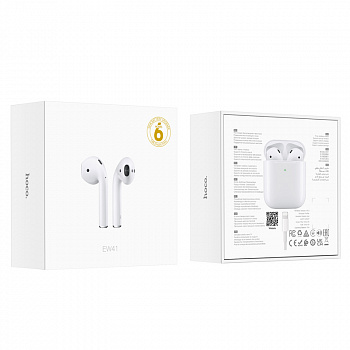 Гарнитура bluetooth HOCO, EW41, True Wireless, белый