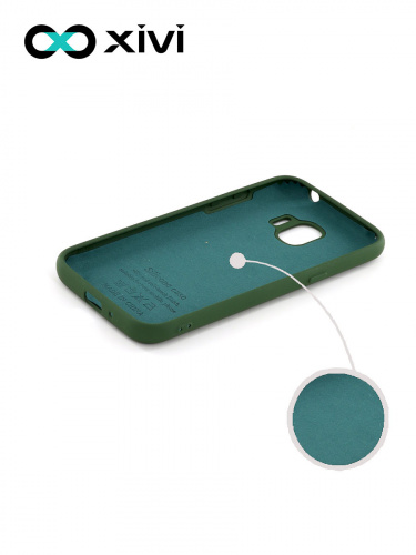 Накладка задняя Xivi для SAMSUNG Galaxy J2 2018 J250G, Silicon Case, силикон, матовая, №59, цвет темно-зеленый 2
