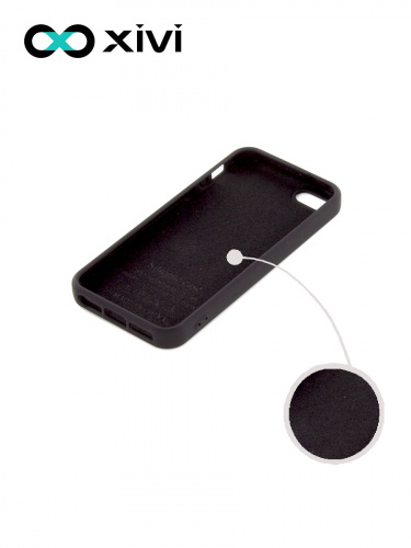 Накладка задняя Xivi для APPLE iPhone 5 5S SE, Silicon Case, силикон, матовая, №1, цвет чёрный 2