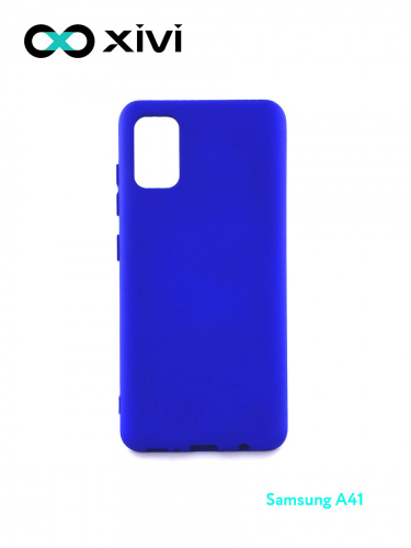 Накладка задняя Xivi для SAMSUNG Galaxy A41, Silicon Case, силикон, матовая, №47, цвет синий 1