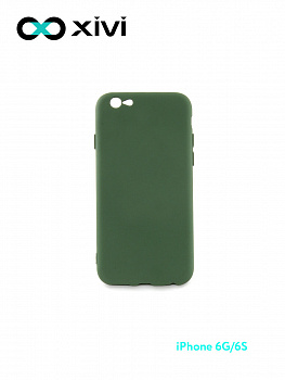Накладка задняя Xivi для APPLE iPhone 6/6S (4.7), Silicon Case, силикон, матовая, №59, цвет: темно-зеленый