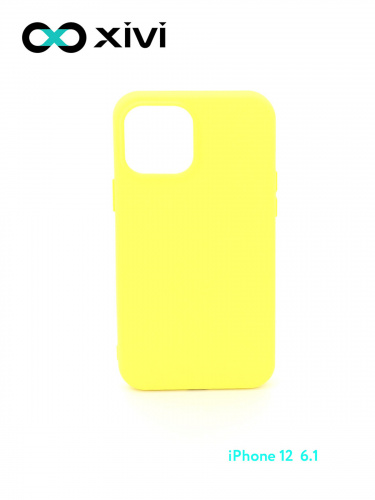 Накладка задняя Xivi для APPLE iPhone 12 6.1 6.1 Pro, Silicon Case, силикон, матовая, №41, цвет жёлтый 1