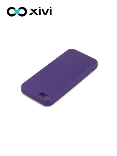 Накладка задняя Xivi для APPLE iPhone 5 5S SE, Silicon Case, силикон, матовая, №17, цвет фиолетовый 4