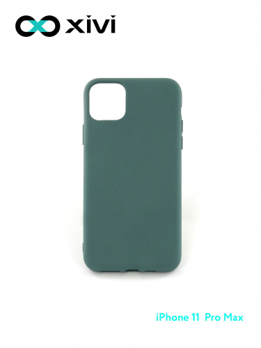 Накладка задняя Xivi для APPLE iPhone 11 Pro Max, Silicon Case, силикон, матовая, №56, цвет зелёный 10