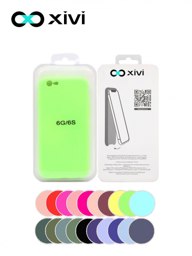 Накладка задняя Xivi для APPLE iPhone 6 6S (4.7), Silicon Case, силикон, матовая, №61, цвет салатовый 5