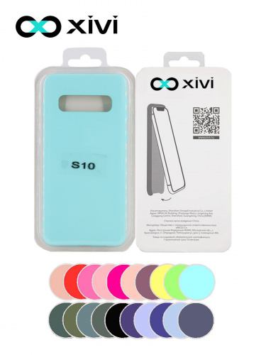 Накладка задняя Xivi для SAMSUNG  Galaxy S10, Silicon Case, силикон, матовая, №8, цвет голубой 5