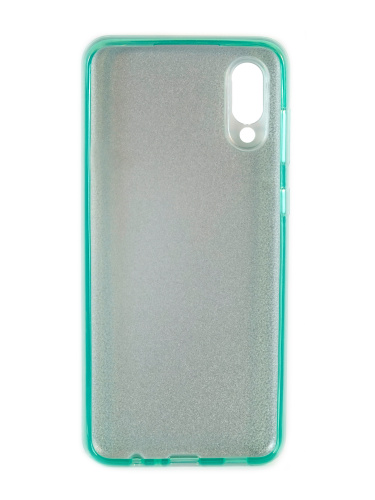 Накладка задняя для SAMSUNG  Galaxy A02, силикон, блёстки, цвет: зеленый
