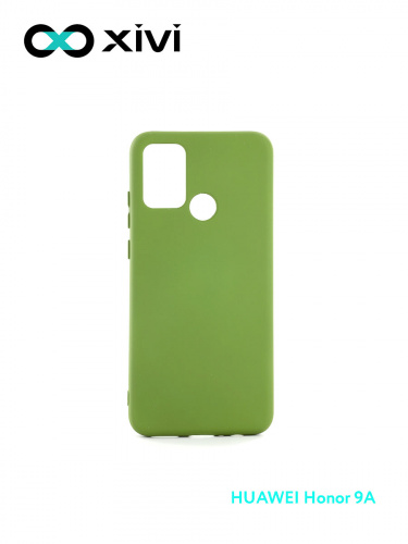 Накладка задняя Xivi для HUAWEI Honor 9A, Silicon Case, силикон, матовая, №57, цвет зелёный 1