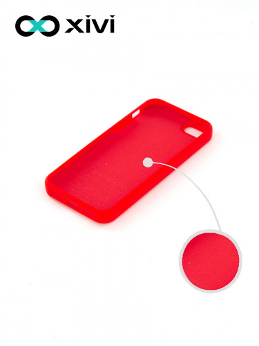 Накладка задняя Xivi для APPLE iPhone 5 5S SE, Silicon Case, силикон, матовая, №4, цвет морковный 2