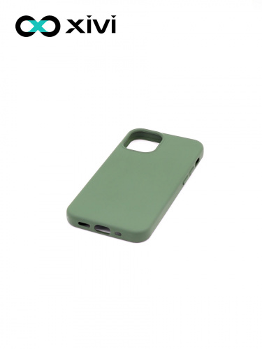 Накладка задняя Xivi для APPLE iPhone 12 5.4, Silicon Case, силикон, матовая, №59, цвет темно-зеленый 4