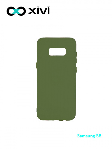Накладка задняя Xivi для SAMSUNG Galaxy S8, Silicon Case, силикон, матовая, №57, цвет зелёный 1