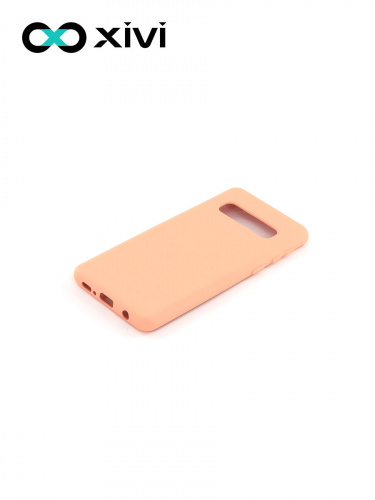 Накладка задняя Xivi для SAMSUNG  Galaxy S10, Silicon Case, силикон, матовая, №39, цвет бежевый 3