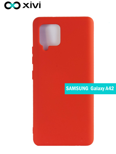 Накладка задняя Xivi для SAMSUNG  Galaxy A42, Silicon Case, силикон, матовая, №4, цвет морковный (8)