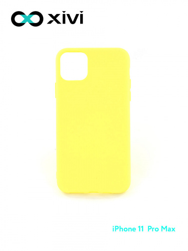 Накладка задняя Xivi для APPLE iPhone 11 Pro Max, Silicon Case, силикон, матовая, №41, цвет жёлтый 10