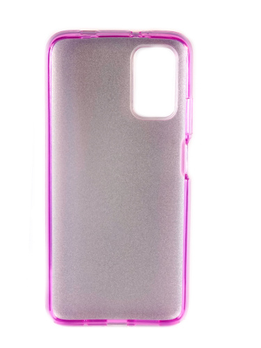 Накладка задняя для XIAOMI POCO F3, силикон, блёстки, цвет: сиреневый