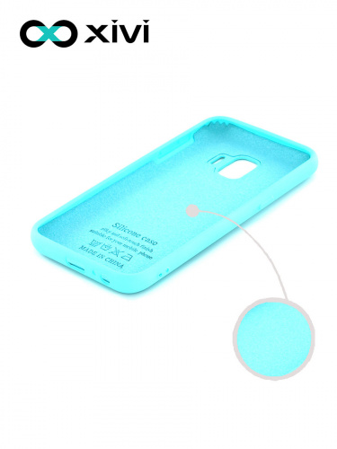 Накладка задняя Xivi для SAMSUNG Galaxy J2 CORE J260, Silicon Case, силикон, матовая, №8, цвет голубой 2