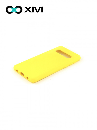Накладка задняя Xivi для SAMSUNG  Galaxy S10, Silicon Case, силикон, матовая, №41, цвет жёлтый 3