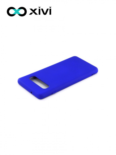 Накладка задняя Xivi для SAMSUNG  Galaxy S10, Silicon Case, силикон, матовая, №47, цвет синий 4