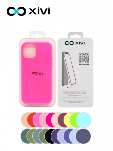 Накладка задняя Xivi для APPLE iPhone 12 6.1 6.1 Pro, Silicon Case, силикон, матовая, №64, цвет фуксия 5