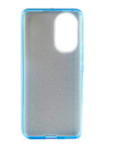 Накладка задняя для HUAWEI Honor 50 5G, силикон, блёстки, цвет: голубой