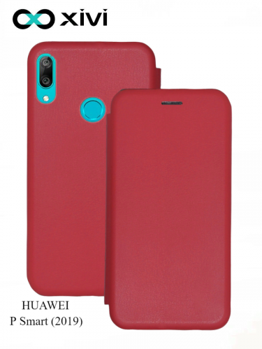 Чехол-книжка Xivi для HUAWEI P Smart (2019), Fashion Case, на магните, экокожа, цвет красный 1