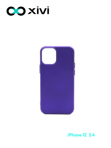 Накладка задняя Xivi для APPLE iPhone 12 5.4, Silicon Case, силикон, матовая, №17, цвет фиолетовый 1