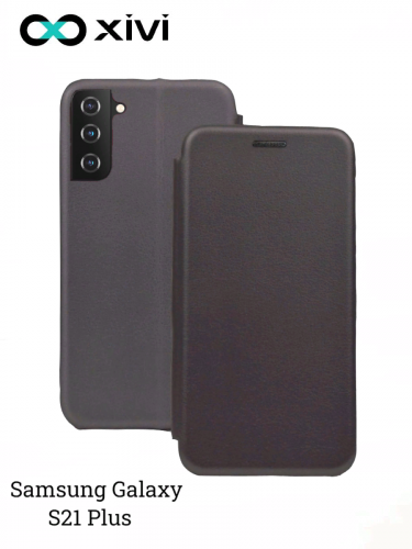 Чехол-книжка Xivi для SAMSUNG Galaxy S21 Plus, Fashion Case, на магните, экокожа, цвет серый 1