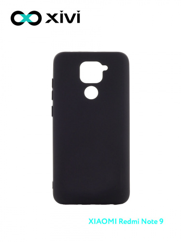 Накладка задняя Xivi для XIAOMI REDMI NOTE 9, Silicon Case, силикон, матовая, №1, цвет чёрный 1