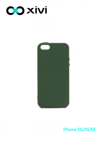 Накладка задняя Xivi для APPLE iPhone 5 5S SE, Silicon Case, силикон, матовая, №59, цвет темно-зеленый 10
