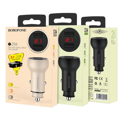 borofone-bz9a-wise-route-dual-usb-port-digital-display-car-charger-package