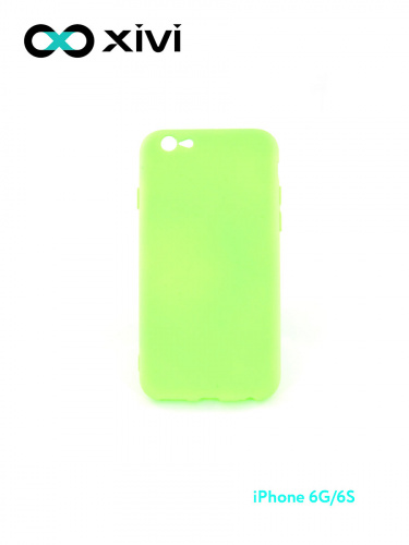Накладка задняя Xivi для APPLE iPhone 6 6S (4.7), Silicon Case, силикон, матовая, №61, цвет салатовый 10