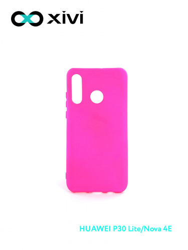 Накладка задняя Xivi для HUAWEI P30 Lite Nova 4E, Silicon Case, силикон, матовая, №64, цвет фуксия 1
