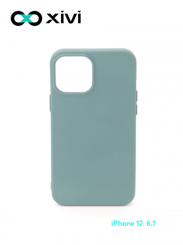 Накладка задняя Xivi для APPLE iPhone 12 6.1 6.1 Pro, Silicon Case, силикон, матовая, №56, цвет зелёный 1