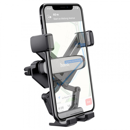 hoco-ca51a-tour-gravity-linkage-car-holder-phone-black-gray