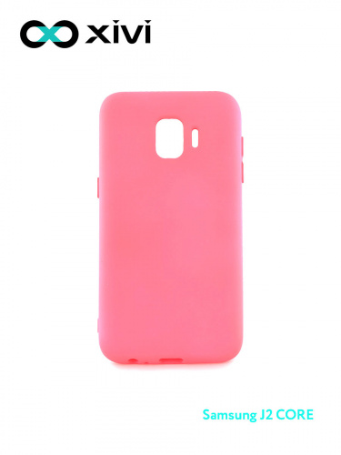 Накладка задняя Xivi для SAMSUNG Galaxy J2 CORE J260, Silicon Case, силикон, матовая, №64, цвет фуксия 1