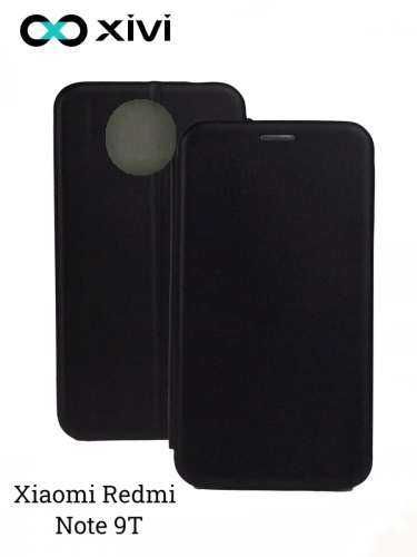 Чехол-книжка Xivi для XIAOMI REDMI NOTE 9T, Fashion Case, на магните, экокожа, цвет чёрный 1