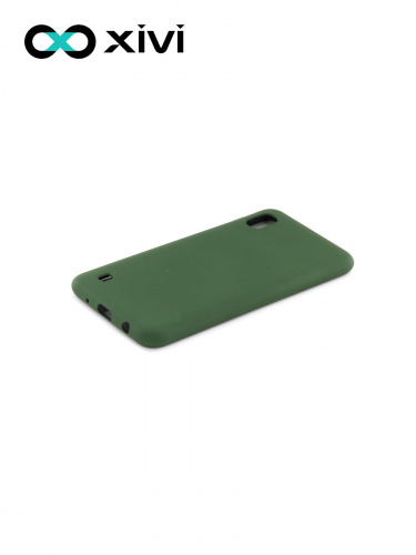 Накладка задняя Xivi для SAMSUNG Galaxy A10 A105, Silicon Case, силикон, матовая, №59, цвет темно-зелёный 3
