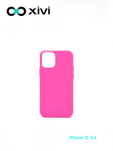 Накладка задняя Xivi для APPLE iPhone 12 5.4, Silicon Case, силикон, матовая, №33, цвет розовый 1