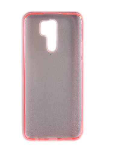 Накладка задняя для XIAOMI Redmi 9, силикон, блёстки, цвет: розовый