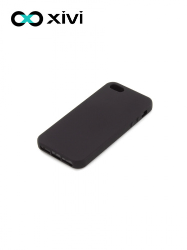 Накладка задняя Xivi для APPLE iPhone 5 5S SE, Silicon Case, силикон, матовая, №1, цвет чёрный 3