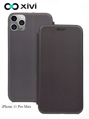 Чехол-книжка Xivi для APPLE iPhone 11 Pro Max, Fashion Case, на магните, экокожа, цвет серый 1
