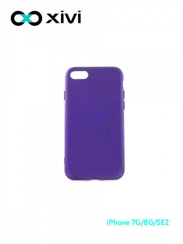 Накладка задняя Xivi для APPLE iPhone 7 8 SE2, Silicon Case, силикон, матовая, №17, цвет фиолетовый 10