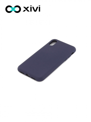 Накладка задняя Xivi для APPLE iPhone X XS, Silicon Case, силикон, матовая, №2, цвет индиго, тёмный 3