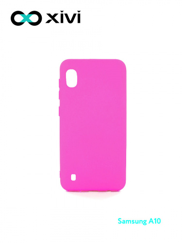 Накладка задняя Xivi для SAMSUNG Galaxy A10 A105, Silicon Case, силикон, матовая, №64, цвет  фуксия 1