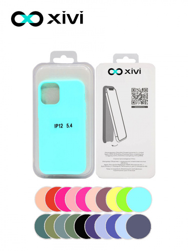 Накладка задняя Xivi для APPLE iPhone 12 5.4, Silicon Case, силикон, матовая, №8, цвет голубой 5