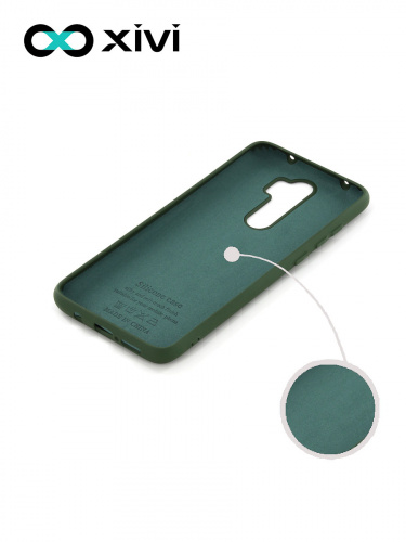 Накладка задняя Xivi для XIAOMI REDMI NOTE 8 PRO, Silicon Case, силикон, матовая, №59, цвет темно-зеленый 2