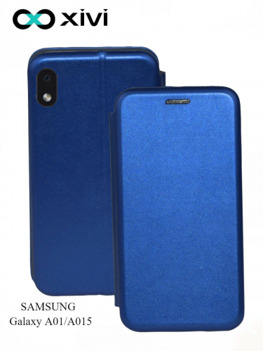 Чехол-книжка Xivi для SAMSUNG Galaxy A01A015, Fashion Case, на магните, экокожа, цвет синий 1