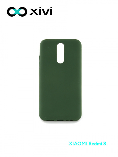 Накладка задняя Xivi для XIAOMI Redmi 8, Silicon Case, силикон, матовая, №59, цвет темно-зеленый 1