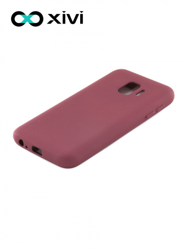 Накладка задняя Xivi для SAMSUNG Galaxy J2 CORE J260, Silicon Case, силикон, матовая, №73, цвет винный 3